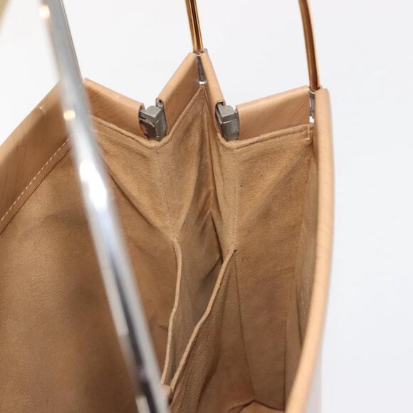 CARTIER Trinity Hand Bag Leather Beige Gold Auth bs30237 - Picture 12 of 16